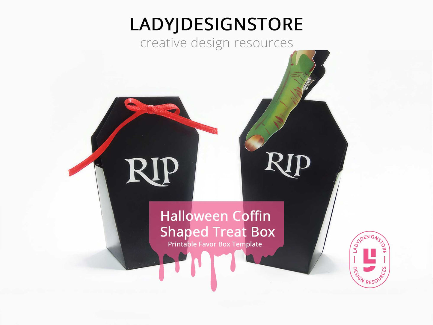 Halloween Coffin Shaped Treat Box SWG Cut fille