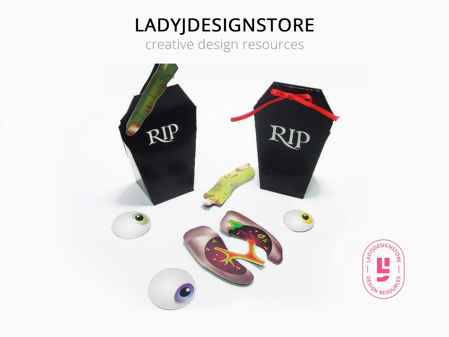 Halloween Coffin Shaped Treat Box SWG Cut fille