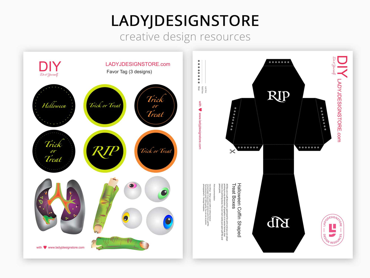 Halloween Coffin Shaped Treat Box SWG Cut fille