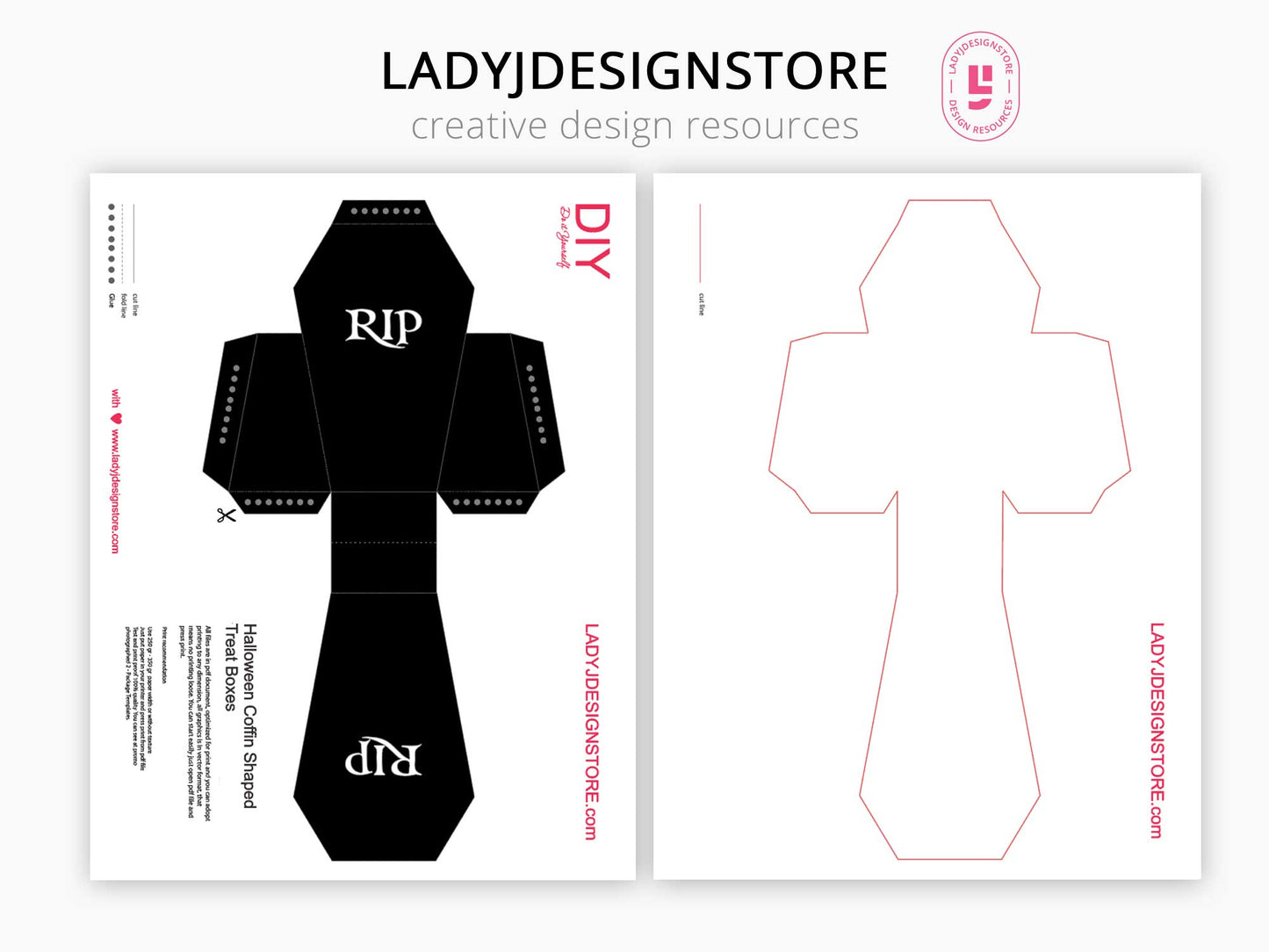 Halloween Coffin Shaped Treat Box SWG Cut fille