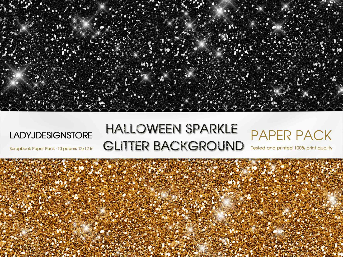 Large Chunky Halloween Sparkle Glitter Digital Papers