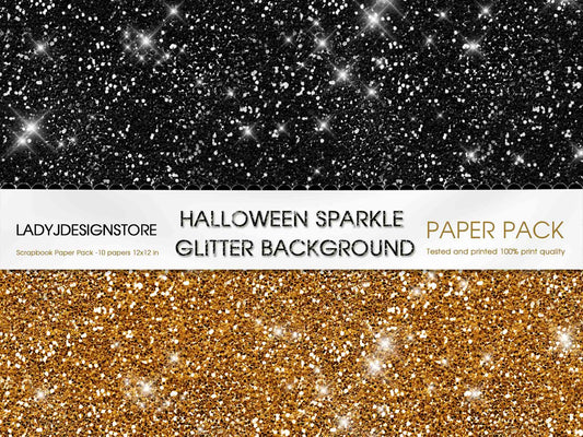 Large Chunky Halloween Sparkle Glitter Digital Papers