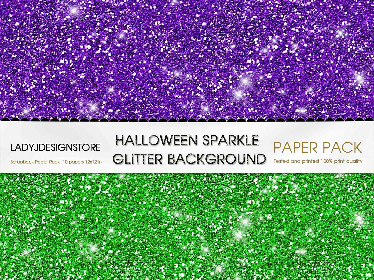 Large Chunky Halloween Sparkle Glitter Digital Papers