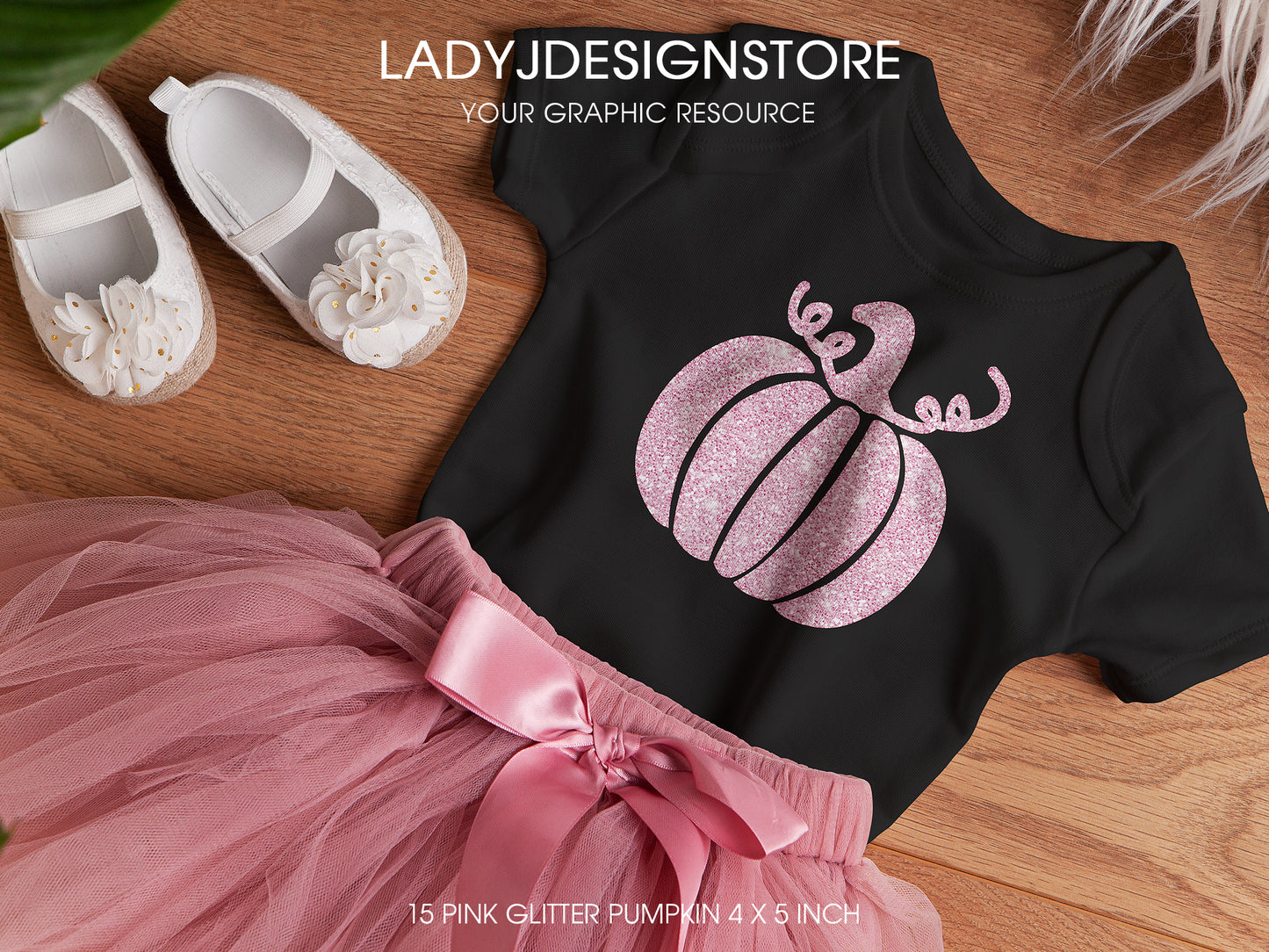 Glitter Sparkle Pink Pumpkin Clip Art