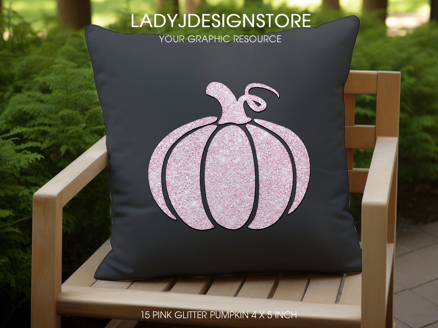 Glitter Sparkle Pink Pumpkin Clip Art