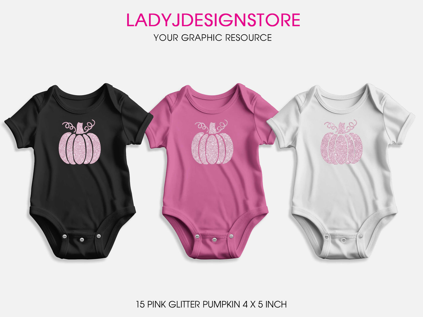 Glitter Sparkle Pink Pumpkin Clip Art