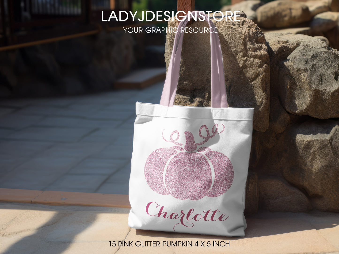 Glitter Sparkle Pink Pumpkin Clip Art